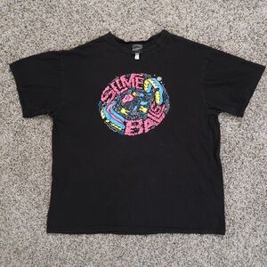 Black Graphic T-Shirt with Colorful Design